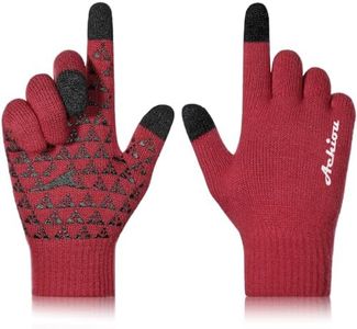 Achiou Winter Gloves, Glove for Men Women, Upgraded Touch Screen Texting Warm Running with Thermal Soft Knit Lining