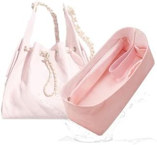 19 NeatThin 25 Bag Organizer Insert, Lightweight Bag Insert Compatible with Chanel 25, Waterproof Surface and Silky Satin Lining(Medium, Pink)