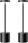 SAKRINGT Cordless Table Lamps Rechargeable,6000mAh Portable Battery Operated LED Table Light for Restaurant Outdoor 2 Pack Black