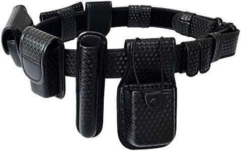 ROCOTACTICAL 8-in-1 Police Duty Utility Belt Rig, Sentinel Duty Web Belt kit with Pouches - Handcuff Case, Radio Pouch, Glove Pouch, Light Holder, Baton Holder, MK3 Holder, Belt Keeper, Large