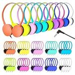 Hongzan 40 Pack Classroom Headphones Bulk for School Students Kids Children, Durable Headsets Classroom Earphones for Chromebook, Computer, Laptop and More (40 Pcs, 10 Color) (40 Pack)