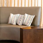 Urban Space Decorative Cotton Cushion Cover Set of 3, 16 inch x 16 inch Cushion Covers for Sofa, Bedroom, Living Room (Cushion Cover 40cm x 40cm, Set of 3, Ikat Orange)