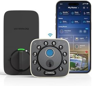 ULTRALOQ 2025 Upgrade Bolt Fingerprint Smart Lock,Biometric Deadbolt with Built in WiFi,Keyless Entry Door Lock for Front Door,App Remote Control,10 Months Battery,IP65 Waterproof,BHMA Grade AAA