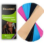 Kinesiology Tape Precut(5cmx25cm,52 Strips),Hypoallergenic Waterproof & Breathable K Tape,Athletic Tape,Physio Elastic Sports Tape Pain Relief Adhesive for Muscles,Elbow,Knee & Shoulder, Sports(Mix Color)