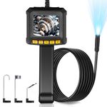 Endoscope Inspection Snake Camera, Moman EOS1 Handheld Borescope 1080P with 8 LEDs 8mm IP67 Waterproof 16.4FT/5M Semi-Rigid Cable (2.4" IPS) Gadgets for Men Drain-Camera-Flexible-Endoscope