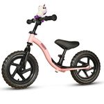 KRIDDO Toddler Balance Bike 2 Year Old, Age 18 Months to 4 Years Old, Early Learning Interactive Push Bicycle with Steady Balancing and Footrest, Gift Bike for 2-5 Boys Girls, Pink