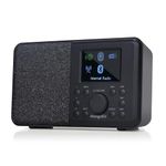 MangoKit SR10 Internet Radio with WIFI, Portable DAB/DAB+ Digital Radio, Podcast Player, FM Radio, Bluetooth Speaker, DAB FM Kitchen Radio, Radios Mains and Battery, Color Display, Dual Alarms-Black