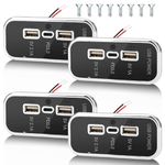 3 Ports 12V RV USB Outlet 45.5W, 4PCS Gibbab PD3.0 Type-C Quick Charge & Dual USB A Port 3.1A Panel Wall Mount, Automotive Car USB Socket Charger Adapter for RV Marine Boat Bus ATV Motorcycle Truck