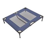 PawHut Dog Cat Puppy Pet Elevated Raised Cot Bed Portable Camping Basket – Blue (Large)