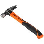 Klein Tools H80820 Straight-Claw Hammer, 20-Ounce, Fiberglass Non-Slip Shock Absorbing Grip Handle with Tether Hole, 13-Inch