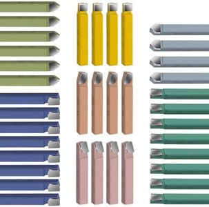 38PCS 5/16" Metal Lathe Cutting Tools,C-6 Carbide Tip Cutter Tool Bit Cutting Set,Milling Welding Bit Lathe Cutting Tool Kit