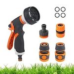 YYAOEMI Garden Hose Pipe Spray Gun Set.8Multi Pattern Hosepipe Garden Hose Nozzles,High Pressure Anti-Leaking Hose Gunwith Built-in Lock Hose Nozzle Hose Spray Gun for Car Washing,Pets Shower,Lawn