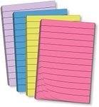 4 Pack Lined Sticky Notes, Lined Post Memos, 200 Sheets Bright Color Lined Sticky Notes 4x6 in, Colorful Lined Self-Sticky Note Pads for Home Office School