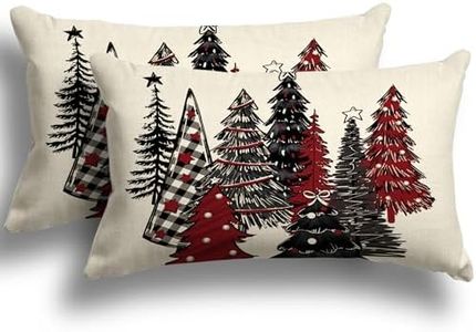 ZWJD 2 Pack Federe Cuscini Divano 30x50 Cuscini Natalizi per Divano Federe Cuscini Natalizi Cotone e Lino Biancheria Cuscini per Divano per Natale Decorazioni Casa
