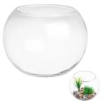 HOMSFOU Glass Fish Bowl Bubble Goldfish Bowl Round Glass Jar Terrarium Globe Flower Vase Hydroponic Planter Fish Tank Candy Jar