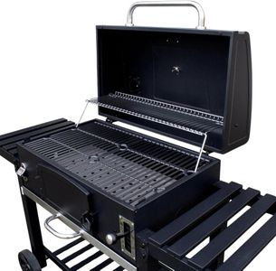 CosmoGrill XXL Charcoal BBQ Smoker – Portable Outdoor Grill with Lid, Warming Rack, Thermometer