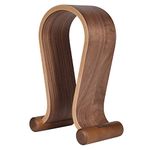 Headphone Stand Holder, SAMDI Wood Gaming Headset Holder Omega Shape(Walnut+Black)