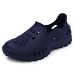DOCTOR EXTRA SOFT Men Classic Slip On Clogs/Sandals/Shoes For Adult | Casual & Breathable| Comfortable | Lightweight| Stylish & Anti-Skid| Waterproof Rainy & Everyday Use Mules D-528, Navy Blue, 9 UK