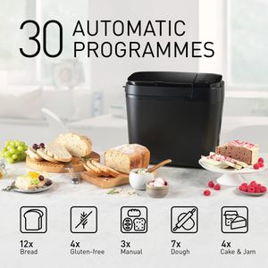 Panasonic Automatic Bread Maker – 30 Programs, Nut Dispenser, Gluten-Free, Black