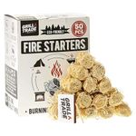 Grill Trade Firestarters 50 pcs | Natural Fire Starters for Fireplace, Wood Stove, Campfires, Fire Pit, BBQ, Chimney, Pizza Oven | All Weather Charcoal Starters Waterproof Indoor/Outdoor Eco Friendly