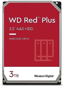 Western Digital 3TB WD Red Plus NAS Internal Hard Drive HDD - 5400 RPM, SATA 6 Gb/s, CMR, 64 MB Cache, 3.5" - WD30EFRX