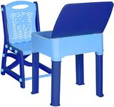 A406 Kids Study Desk Study table and chair set Junior's Toddler study chair and desk for children boys and girls gift set (Light Blue)