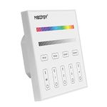 LIGHTEU®, Wireless 2.4G RF 4-Zone RGBW Wall-Mounted Smart Touch Screen Panel Controller AC 90-120V Only Work with Mi-Light RGBW Series LED Lights, T3