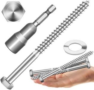 (16Sets) 1/2" x 6" Hex Head Lag Bolts, Heavy Duty Lag Screws with Washers, 304 Stainless Steel Bolts 18-8, Lag Screws Wood Screws, Partial Thread Bright Finish, 1/2 Bolt by Mywish