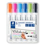 STAEDTLER 351 WP6-1 Lumocolor Whiteboard Marker Bullet Tip - Assorted Colours (Pack of 6)