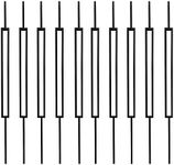 TOUCAN Staircase Iron Balusters (Box of 10) Stair Parts 1/2" Square Metal Balusters - Hollow Single Small Rctangle Staircase Spindles (Real Satin Black), TFHB08