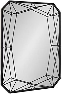 Kate and Laurel Keyleigh Modern Glam Geometric Shaped Metal Accent Wall Mirror, Black