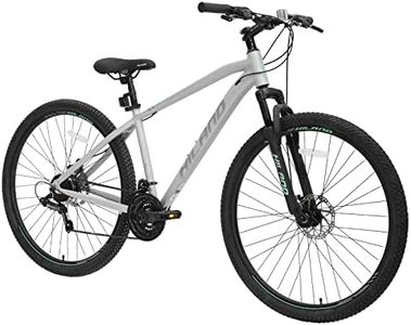 HH HILAND 29 Inch Mens Mountain Bike, 17/19 Aluminum Frame, 21 Speeds, Dual Disc Brakes, Suspension Fork Bicycle for Men Adult Sliver