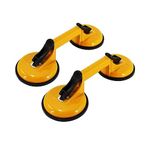 HFS(R) 2PC Glass Suction Cups Heavy Duty Aluminum Vacuum Plate Handle Glass Holder Hooks to Lift Glass, Window, Tiles, Mirror, Granite, Gripper Sucker Plate, Dent Puller