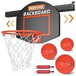 Moving Basketball Hoop Indoor for Kids and Adults - Mini Basketball Hoop for Door with 3 Balls and 2 Air Pump Basketball Toys for 6 7 8 9 10 11 12 Years Old Boys Girls