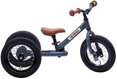 Trybike Steel 2 in 1 Convertible Balance Bike and Tricycle for 18 Months to 6 Years Boys and Girls, Pneumatic Tyres (Grey)