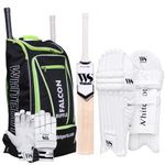 WHITEDOT SPORTS Falcon Kashmir Willow Cricket Combo Kit Set, Suitable For Youth/Medium, Left Hand