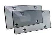 2 Pack License Plate Cover,Weather Resistance,Unbreakable Licence Plate Protector with Transparent Design,Fits All Standard 6x12Inches License Plates, (Smoke-2)