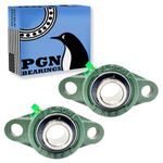 PGN UCFL205-16 Pillow Block Bearing - Pack of 2 Flange Mounted Pillow Block Bearings - Chrome Steel Bearings with 1" Bore - Self Alignment