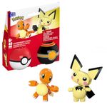 MEGA Pokémon Action Figure Building Toys Set, Poké Ball 2-Pack, Pichu and Charmander with 40 Pieces, for Kids, HXP13