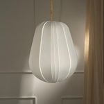 FIG Living Luxe Collection - Rome Pendant Lamp (Off White) | Handcrafted Chiffon Ceiling Lamp | Best for Living Room, Hallway Cafe & Restaurant | Modern Design Lampshade | Best for Diwali Decoration