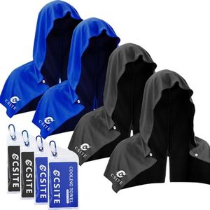 CSITE 4 Pack Cooling Hoodie Towels for Neck and Face, UPF 50 Sun Protection & Instant Cooling, Ice Towels for Hot Weather, Soft Breathable Towel for Sport, Work Out, Gym, Camping & More Activities