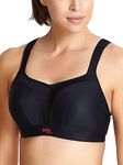 panache Women's Full Cup Plain Sports Bra, Black, Size: 34G