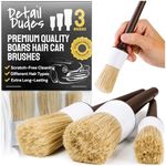 Detail Dudes Car Detailing Brush Set - Ultra Soft Boars Hair Set of 3 - Automotive Detail Brushes - Washing & Cleaning for Wheels Interior Upholstery, Air Vent - Vehicles & Auto Interior Detailing Kit