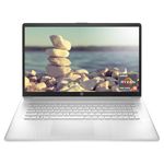 HP 17 Laptop, 17.3" FHD Screen, AMD Ryzen 5 5500U, 32GB SSD, 1TB SSD, Webcam, HDMI, Fingerprint Reader, Wi-Fi, Windows 11 Home, Silver