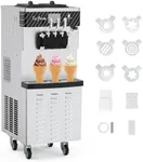Commercial Ice Cream Maker, 3 Flavorsoft Serve Ice Cream Machine, 5.8-8 gal/H Soft Serve Yogurt Machine, Sturdy & Efficient, High Capacity, Easy Clean System