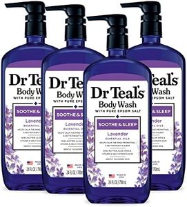 Dr Teal's Body Wash with Pure Epsom Salt, Soothe & Sleep with Lavender, 24 fl oz (Pack of 4) (Packaging May Vary)