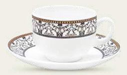 La Opala Diva, Sovrana Collection Opal Glass Crockery | Cup & Saucer, Set of 12 | Moroccan Gold, 160 ml | for Tea & Coffee | Microwave Safe | 100% Vegetarian | Extra Strong | Super Light | Super White