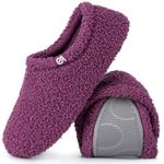 VeraCosy Women's Curly Fur Slippers Fuzzy Comfy Lightweight Breathable Memory Foam Anti-Slip House Shoes Purple, 5/6 UK