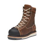 Timberland PRO Men's CSA Gridworks 8 Inch Alloy Safety Toe Puncture Resistant Waterproof Industrial Work Boots, Brown, 11 Wide