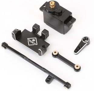 FEDCO SCX24 Servo 12g Metal Gear High Torque Servo with 15T Servo Horn and Mount Steering Link Set for Axial SCX24 Upgrades Gladiator Bronco C10 JLU Deadbolt GX470 1/24 RC Crawler